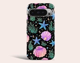 Coral Reef Phone Case Sea Shell Pattern Cover Fit for Google Pixel 11 Pro XL 10A 10 Pro 9A 9 Pro XL 8 8A 7A 7 Pro 6 Pro 6A