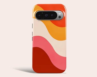 Cover per telefono stile retrò anni '70 con grafica astratta, adatta a Google Pixel 11 Pro XL 10A 10 Pro 9A 9 Pro XL 8 8A 7A 7 Pro 6 Pro 6A