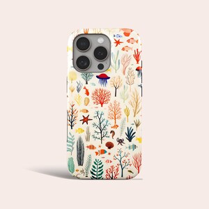 Funda para teléfono con diseño de criaturas marinas y arrecifes de coral, compatible con MagSafe, iPhone 18 Pro Max, 17, 16, 15, 14 Pro, 13, 12, 11 Pro, XS y 8 Plus.