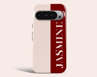 Telefoonhoesje met initialen, minimalistisch ontwerp, geschikt voor Google Pixel 11 Pro XL 10A 10 Pro 9A 9 Pro XL 8 8A 7A 7 Pro 6 Pro 6A