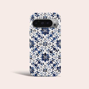 Coque de téléphone en porcelaine Azulejo, bleu méditerranéen, couverture carrelée pour Google Pixel 10 Pro XL 9A 9 Pro XL 8 8A 7A 7 Pro Pixel 6 Pro 6A 3A 2XL