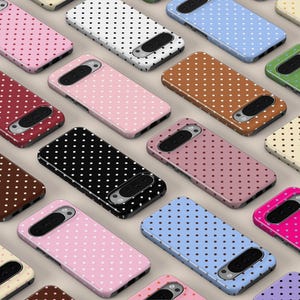 Custom Polka Dots Color Phone Case Polka Dots Retro Phone Cover Fit for Google Pixel 10 Pro XL 9A 9 Pro 8A 7A 7 Pro Pixel 6A 6 Pro