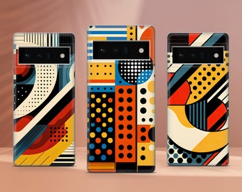 Coque de téléphone abstraite à pois design rétro pour Google Pixel 10 Pro XL 9A 9 Pro 8A 8 Pro 8 7A 7 Pro 6 6A 3A 4XL 5 OnePlus 13 12R