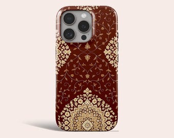 Mandala Phone Case Golden Floral MagSafe Phone Cover Fit for iPhone 18 Pro Max 17 16 15 14 Pro 13 12 11 Pro XS 8 Plus