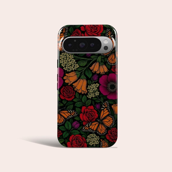 Butterfly Phone Case Aesthetic Floral Phone Cover Fit for Google Pixel 10 Pro XL 9A 9 Pro XL 8 8A 7A 7 Pro Pixel 6 Pro 6A 3A 2XL