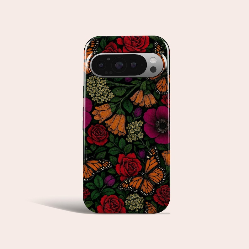 Butterfly Phone Case Aesthetic Floral Phone Cover Fit for Google Pixel 10 Pro XL 9A 9 Pro XL 8 8A 7A 7 Pro Pixel 6 Pro 6A 3A 2XL image 1