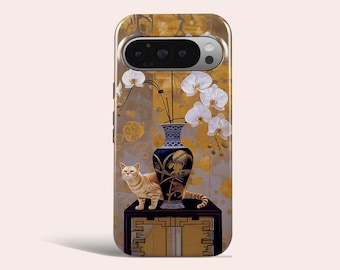 Aesthetic Cat Phone Case Minimalistic Phone Cover Fit for Google Pixel 10 Pro XL 9A 9 Pro XL 8 8A 7A 7 Pro Pixel 6 Pro 6A 3A 2XL