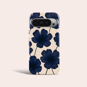 Coque de téléphone bleue fleurs sauvages Housse de téléphone florale adaptée pour Google Pixel 9 Pro XL 8 8A 7 Pro Pixel 6 Pro 6A Pixel 5 Pixel 4 Pixel 4a