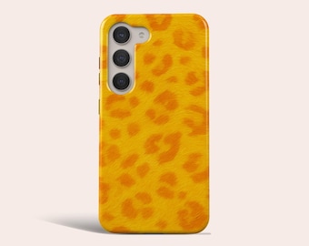 Yellow Leopard Print Phone Case Aesthetic Animal Print Phone Cover Fit for Samsung Galaxy S25 Plus S24 Ultra S23 Plus S22 S20 FE Note 20