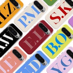 Aangepaste brief telefoonhoesje Gepersonaliseerde grote initiaal telefoonhoes Geschikt voor Google Pixel 9A 9 Pro XL 8 8A 7 Pro 7A Pixel 6 Pro 6A Pixel 5 4a