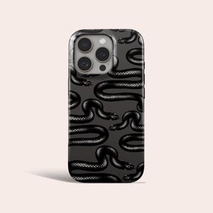 Snake Pattern Phone Case Grey Snake MagSafe Phone Cover Fit for iPhone 18 Pro Max 17 16 15 14 Pro 13 12 11 Pro XS 8 Plus