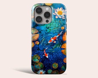 Japanese Koi Fish Phone Case Aesthetic MagSafe Phone Cover Fit for iPhone 18 Pro Max 17 16 15 14 Pro 13 12 11 Pro XS 8 Plus