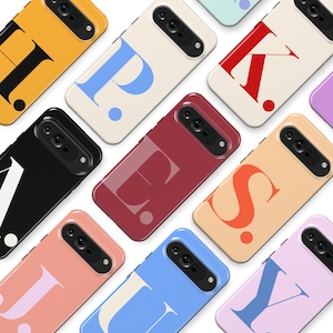 Grande coque de téléphone personnalisée avec lettre, lettre personnalisée pour Google Pixel 9A 9 Pro XL 8 8A 7 Pro Pixel 6 Pro 6A Pixel 5 Pixel 4a