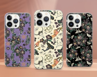 Pastel Goth Handyhülle Hexe Kawaii Cover passend für iPhone 17 Pro Max 16 15 14 13 12 13 11 Samsung S25 S24 S23 FE A56 A16 A14 Huawei P30 Pro