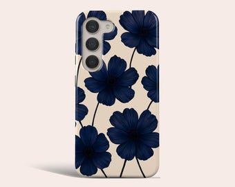 Blue Wildflower Phone Case Floral Phone Cover Fit for Samsung Galaxy S25 Plus S24 Ultra S23 Ultra S23 Plus S22 Ultra S20 FE Note 20 Ultra