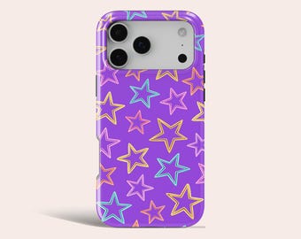 Retro Stars Phone Case Aesthetic Y2K MagSafe Phone Cover Fit for iPhone 17 Pro Max 16 Pro 15 14 13 Pro 12 11 Pro XS 8 Plus