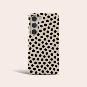 Black Polka Dots Phone Case Polka Dot Pattern Phone Cover Fit for Samsung Galaxy S25 S24 Ultra S23 Ultra S23 Plus S22 S20 FE Note 20 Ultra