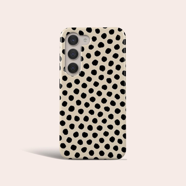 Black Polka Dots Phone Case Polka Dot Pattern Phone Cover Fit for Samsung Galaxy S25 S24 Ultra S23 Ultra S23 Plus S22 S20 FE Note 20 Ultra