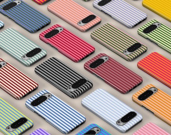 Aangepaste kleur gestreepte telefoonhoesje Retro minimalistische verticale lijnen telefoonhoesje Geschikt voor Google Pixel 10 Pro XL 9A 9 Pro 8A 7A 7 Pro Pixel 6A 3A