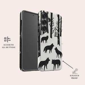 Winter Wolf Phone Case Alpha Animal Phone Cover Fit for Samsung Galaxy S24 S23 Ultra 23 Plus 22 22 Ultra S20 FE Note 20 Ultra Note 10 image 2
