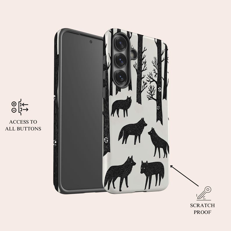 Winter Wolf Phone Case Alpha Animal Phone Cover Fit for Samsung Galaxy S24 S23 Ultra 23 Plus 22 22 Ultra S20 FE Note 20 Ultra Note 10 image 2