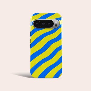 Blue Stripes Zebra Print Phone Case Animal Print Cover Fit for Google Pixel 10 Pro XL 9A 9 Pro XL 8 8A 7A 7 Pro Pixel 6 Pro 6A 3A 2XL