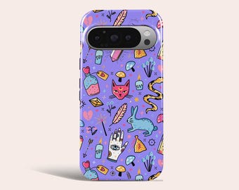 Witch Magic Phone Case Pastel Gothic Phone Cover Fit for Google Pixel 11 Pro XL 10A 10 Pro 9A 9 Pro XL 8 8A 7A 7 Pro 6 Pro 6A