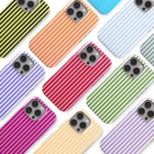 Aangepaste kleur gestreepte telefoonhoes Retro minimalistische verticale lijnen MagSafe-telefoonhoes Geschikt voor iPhone 16 Pro Max 15 14 13 Pro 12 11 Pro XS Max
