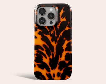 Dark Tortoise Shell Phone Case Tortoise Shell MagSafe Phone Cover Fit for iPhone 17 Pro Max 16 Pro Max 15 14 13 Pro 12 11 Pro XS 8 Plus