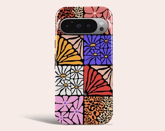 Funda para teléfono con estampado floral retro, funda para teléfono con flores de verano, compatible con Google Pixel 10 Pro XL 9A 9 Pro XL 8 8A 7A 7 Pro Pixel 6 Pro 6A 3A 2XL