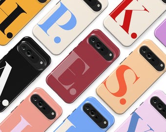 Personalised Large Initial Phone Case Custom Letter Phone Cover Fit for Google Pixel 10 Pro XL 9A 9 Pro XL 8 8A 7A 7 Pro Pixel 6 Pro 6A 3A