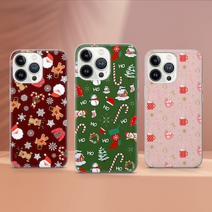 Coque de téléphone de Noël cadeau de Noël housse de téléphone pour iPhone 16 Pro Max 15 14 11 12 13 XS 7 Samsung S25 S24 S23 S21 S22 A15 A54 A70 Huawei P30