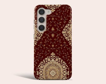 Mandala Phone Case Golden Floral Pattern Phone Cover Fit for Samsung Galaxy S25 Plus S24 Ultra S23 Ultra S23 Plus S22 S20 FE Note 20 Ultra