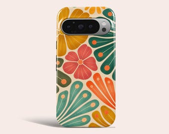 Funda para teléfono con estampado floral abstracto. Compatible con Google Pixel 11 Pro XL 10A 10 Pro 9A 9 Pro XL 8 8A 7A 7 Pro 6 Pro 6A.
