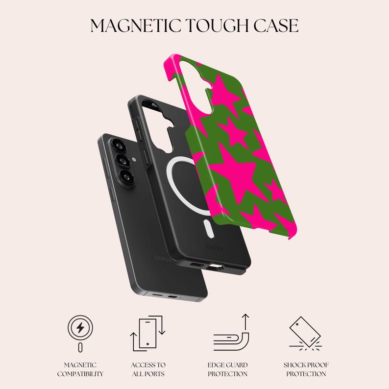 Custom Stars Color Phone Case Minimalist Retro Stars Pattern Phone Cover Fit for Samsung Galaxy S25 Ultra S24 S23 S22 S21 FE A16 A14 image 10