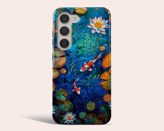 Japanese Koi Fish Phone Case Aesthetic Phone Cover Fit for Samsung Galaxy S25 S24 Ultra S23 Plus S22 Ultra S20 FE Note 20 Ultra Note 10