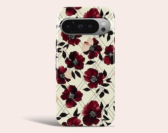 Funda para teléfono con diseño floral estético. Funda para teléfono con estampado de flores compatible con Google Pixel 10 Pro XL 9A 9 Pro XL 8 8A 7A 7 Pro Pixel 6 Pro 6A 3A 2XL.