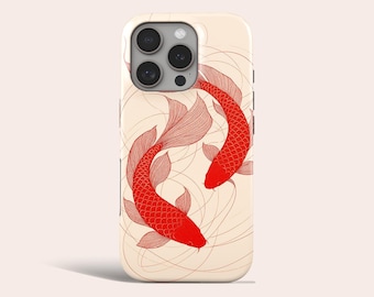 Koi Fish Phone Case Japanese Aesthetic MagSafe Phone Cover Fit for iPhone 17 Pro Max 16 Pro Max 15 14 13 Pro 12 11 Pro XS XR 8 Plus