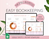 Small Business Bookkeeping Spreadsheet Template | Bookkeeping Template | Business Expense Tracker Google Sheets | Book keeping spreadsheet