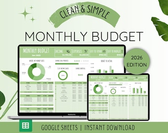 Monthly Budget Spreadsheet | Budget Template Google Sheets | Budget Planner | Paycheck Budget | Expense Tracker Monthly Budget Google Sheets