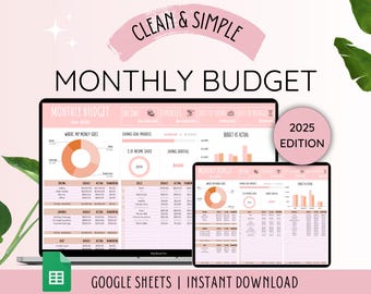 Monthly Budget Spreadsheet | Budget Template Google Sheets | Budget Planner | Paycheck Budget | Expense Tracker Monthly Budget Google Sheets