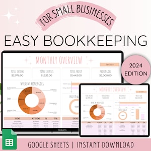 Small Business Bookkeeping Spreadsheet Template | Bookkeeping Template | Business Expense Tracker Google Sheets | Book keeping spreadsheet