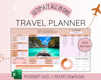 Reisplanner Digitale reisplanner voor reisroutes Digitale vakantieplanner Vakantieroutes Reisorganisator Reisbudget Excel