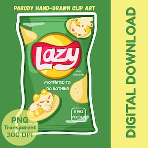 Parodia de papas fritas, clip art / PNG / Pegatina / Camiseta / Descarga digital / Regalo divertido y lindo / Dibujado a mano / Alta calidad / Imprimible