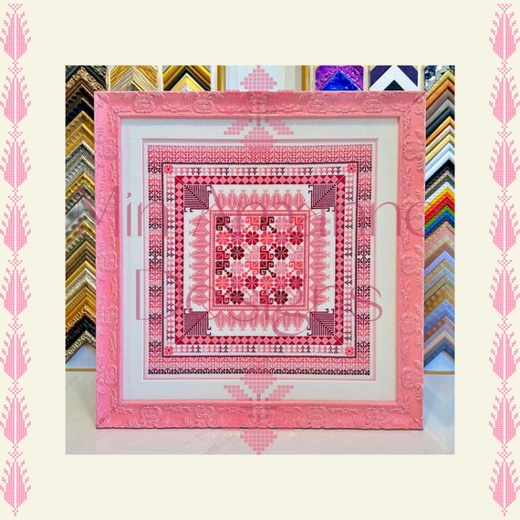 Palestinian Tatreez Roses and Arrows Cross Stitch Pattern 