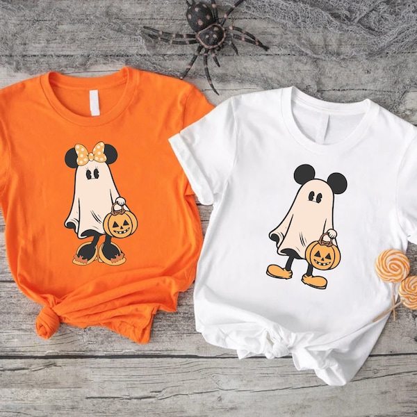 Mause Ghost Halloween  SVG, PNG, Mickey Spooky Season SVG, Minnie Spooky Ghost, Matching Halloween Shirts Design, Mickey Minnie Ghost