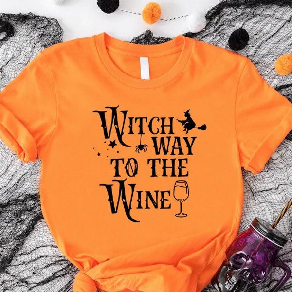 Witch Way To The Wine SVG, Halloween Gift, Funny Halloween PNG, Halloween Witch, Wine Drinker Gift, Halloween Party Gift