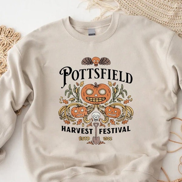 Pottsfield Harvest Festival SVG, Gift For Autumn, Autumn Harvest PNG, Vegetables Fall SVG, Goth Clothing,  Skeleton Festival Apparels Svg