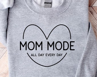 Modo mamá todo el día todos los días SVG mamá vida PNG, regalo del día de las madres svg, camisa de mamá svg, modo mamá svg, día de la madre svg, citas de mamá SVG para Cricut