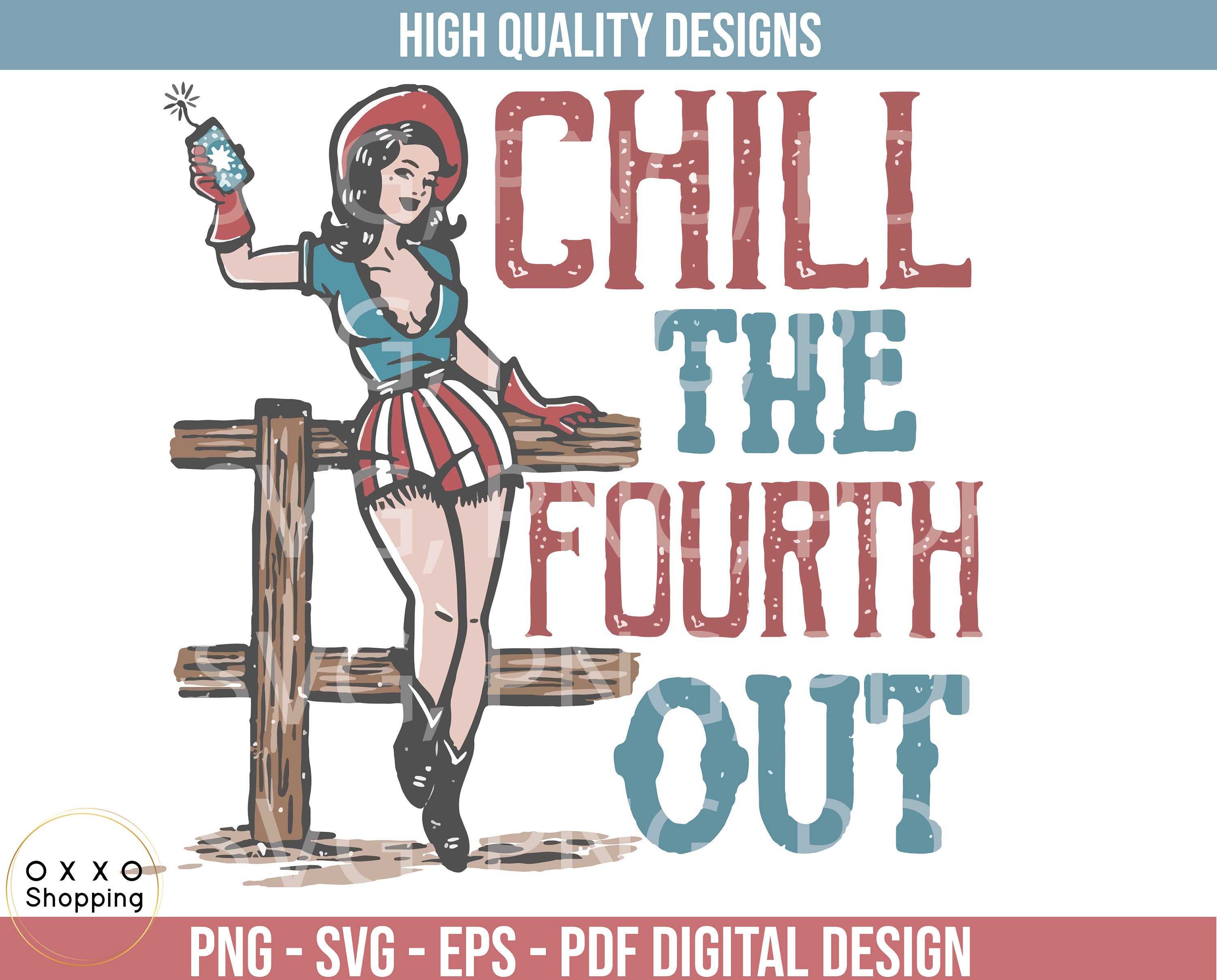 thumbnail image 2 of Patriotic DTF - Chill The Fourth Out (Youth) – The Craft Hut SCS 2 of 10